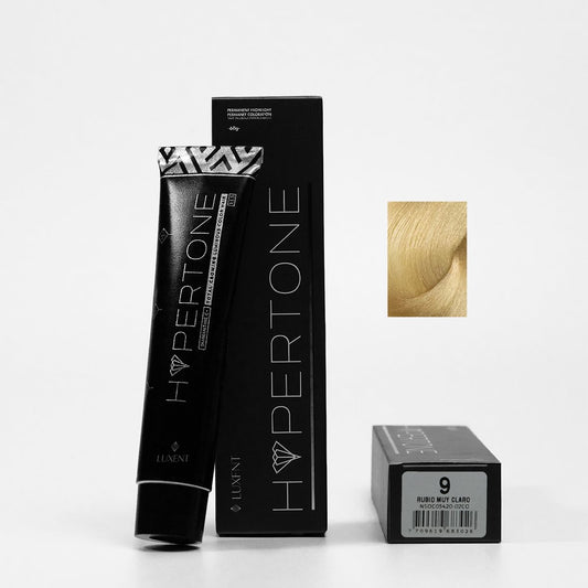 Tinte capilar profesional Hypertone Rubio Muy Claro 9 con muestra de color | L'xent Professional