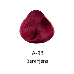 Muestra de color de tinte capilar A-98 Berenjena. Tinte profesional para cabello. - Luxent Professional