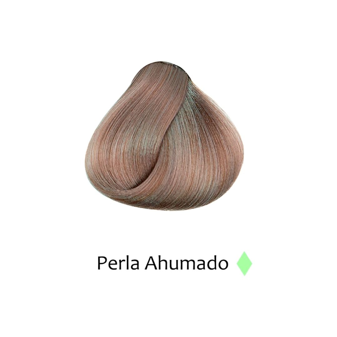 Muestra de color de tinte capilar Perla Ahumado. Tono profesional para cabello. - Luxent Professional